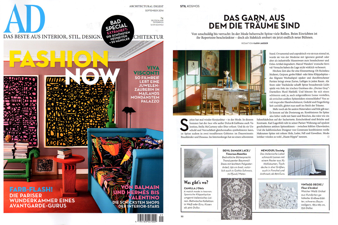 Architectural Digest Germany, September 2014.
