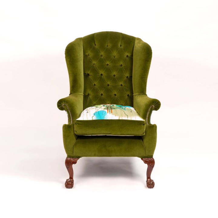 Olive Kaleido Wingback Chair / image 1