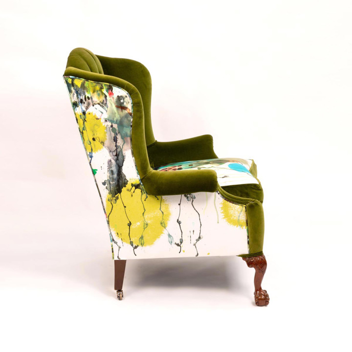 Olive Kaleido Wingback Chair / image 3