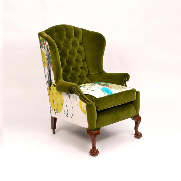 Olive Kaleido Wingback Chair / image 4