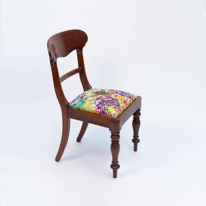 Honey Bee On Custom Damask Chair / image 4