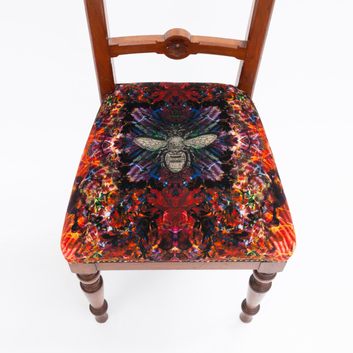 Honey Bee On Multicoloured Damask Chair / image 2