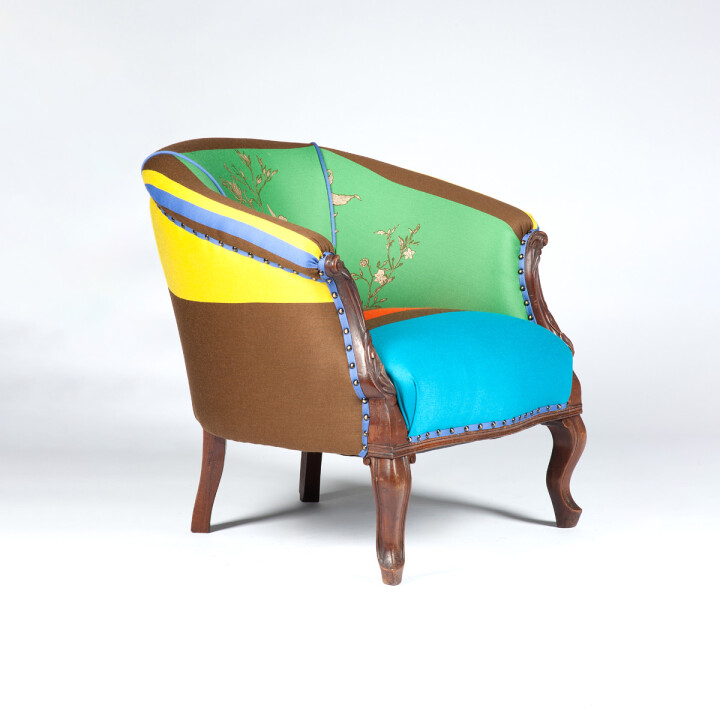 Custom Birdbranch Stripe Tub Chair / image 1