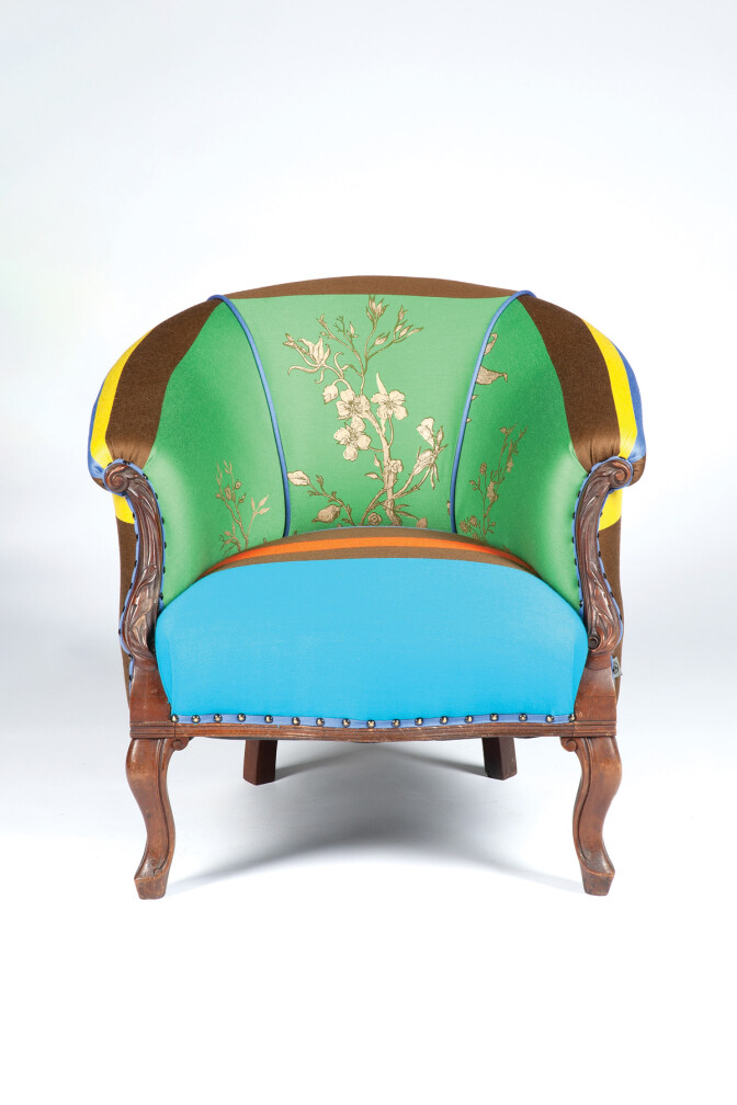 Custom Birdbranch Stripe Tub Chair / image 3