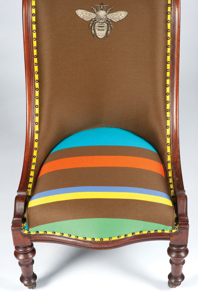 Custom Honey Bee Stripe Slipper Chair / image 4