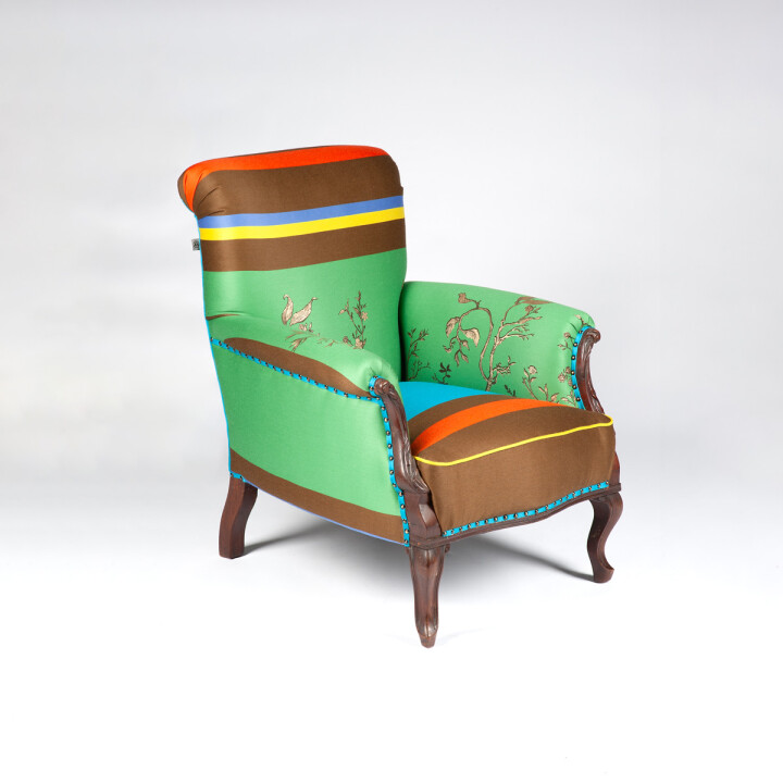 Custom Birdbranch Stripe Armchair / image 1