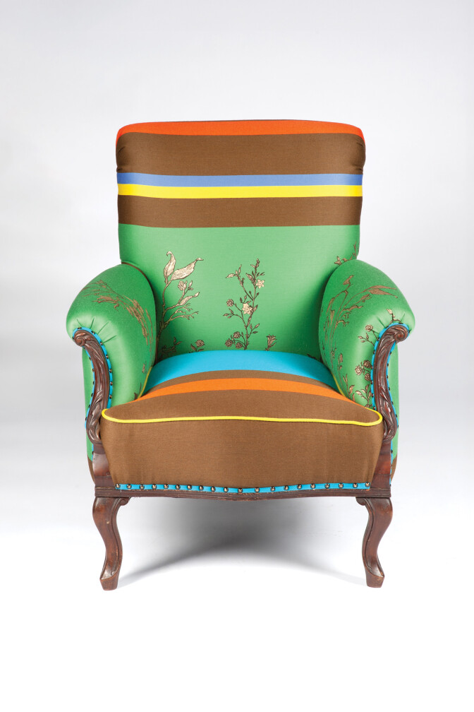 Custom Birdbranch Stripe Armchair / image 3