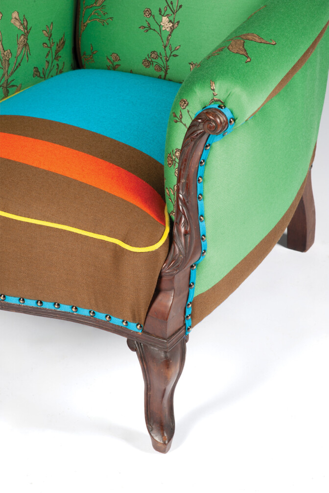 Custom Birdbranch Stripe Armchair / image 4