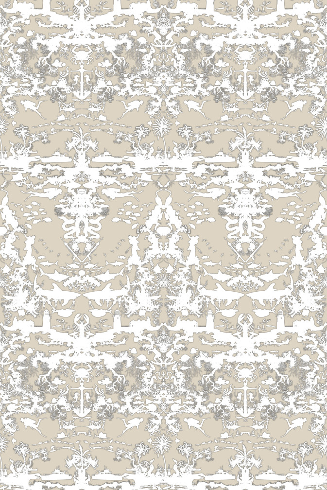 Marine Toile Wallpaper