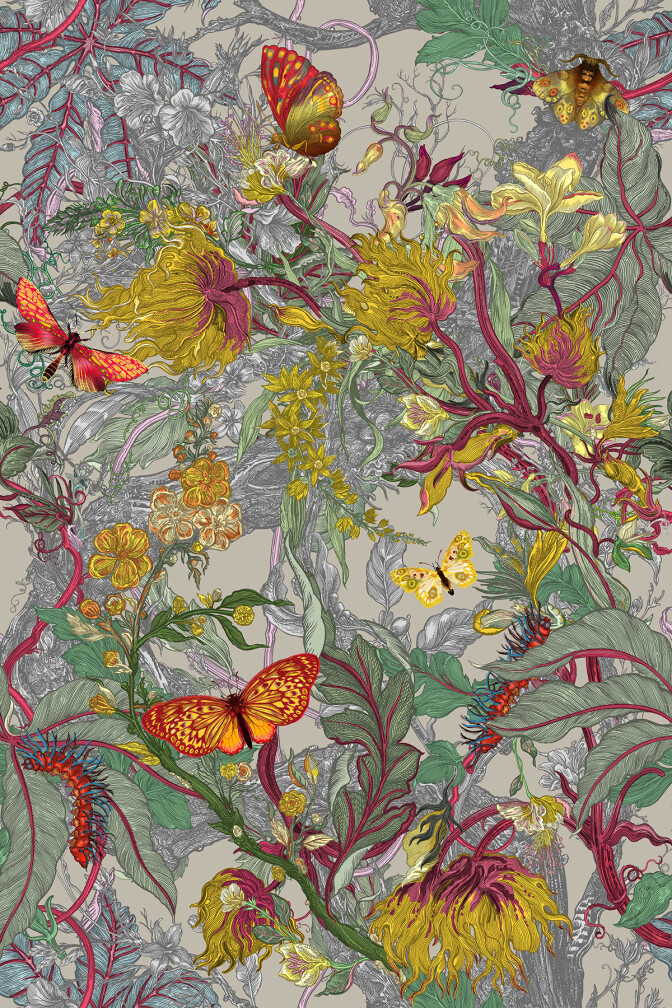 XL Jungle Modular Wallpaper Panels: Gossypium