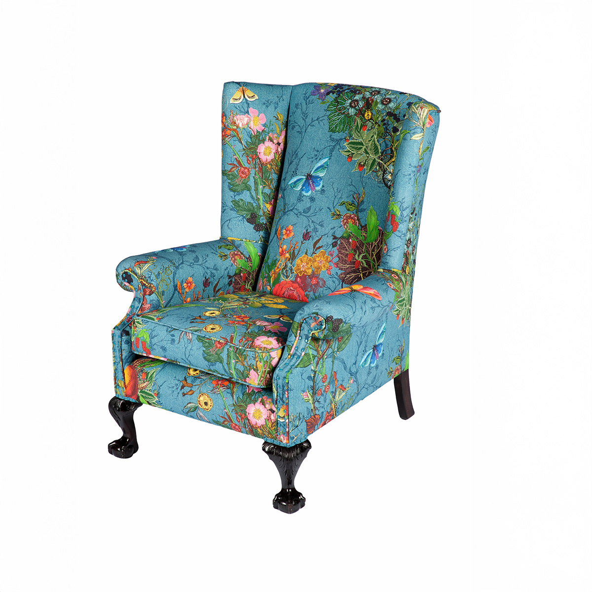 Bloomsbury Garden Teal Wingback