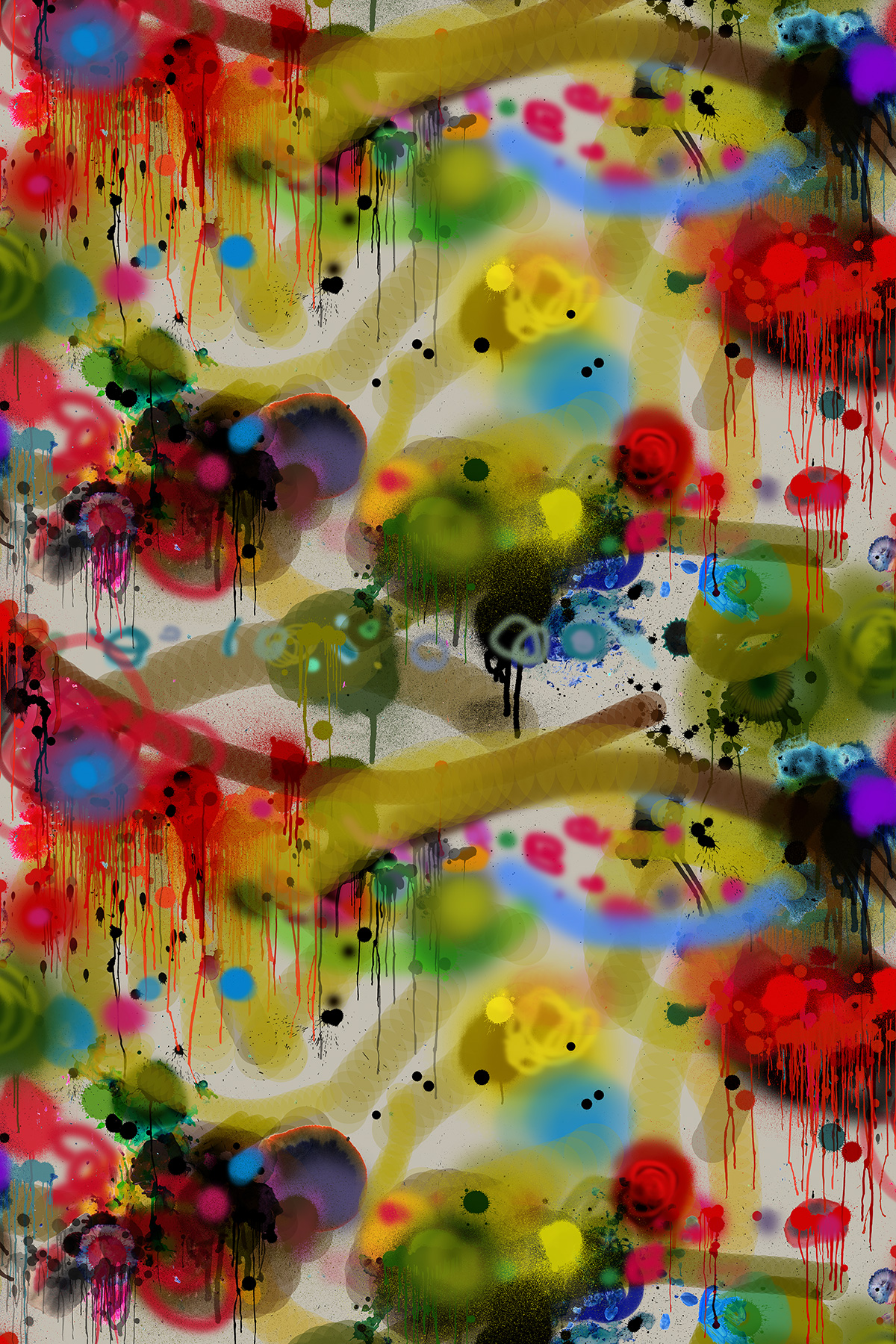 Graffiti All Over Performance Fabric