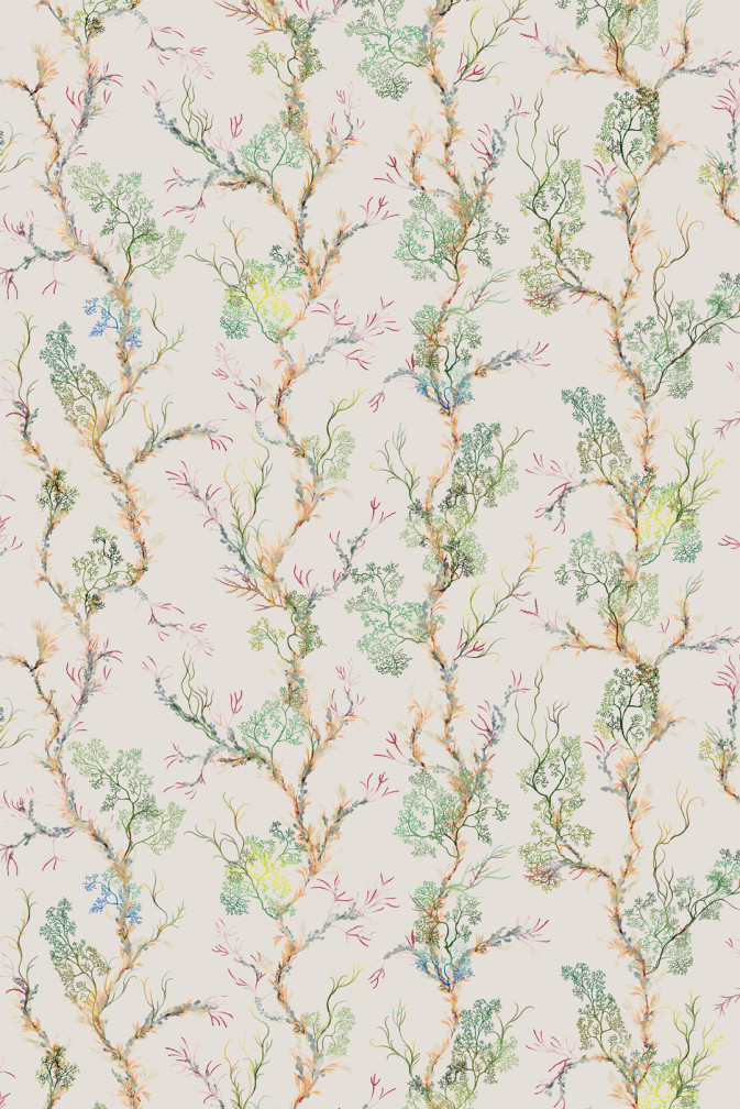 Fine Seaweed Faux Suede Wallpaper
