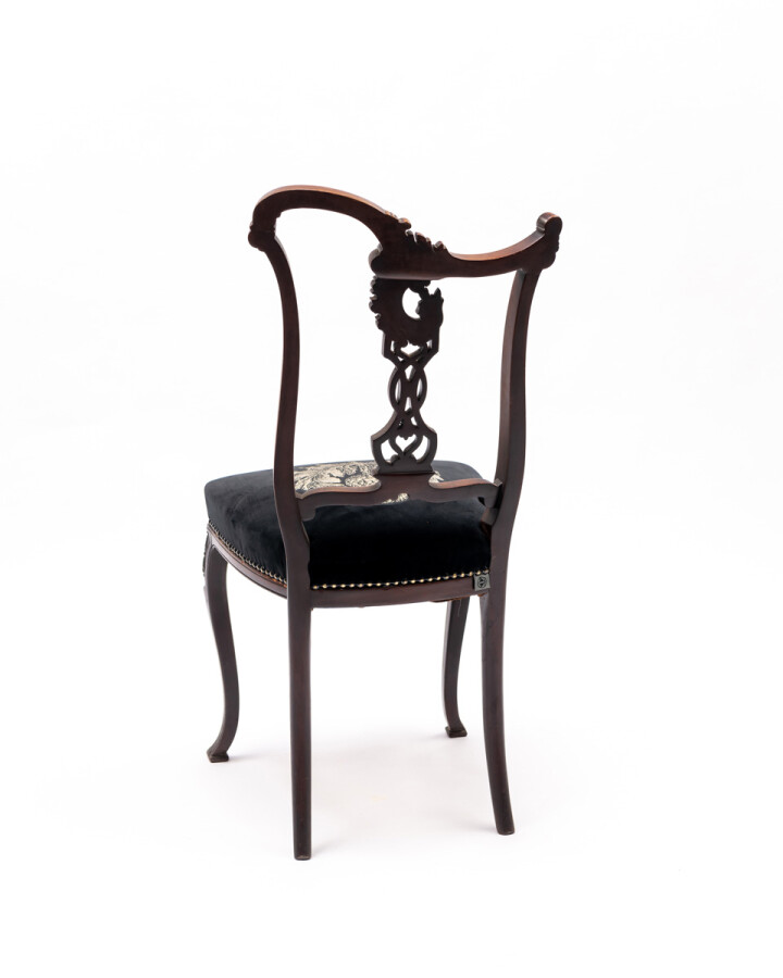Ornate Black Velvet Thistle Chairs / image 3