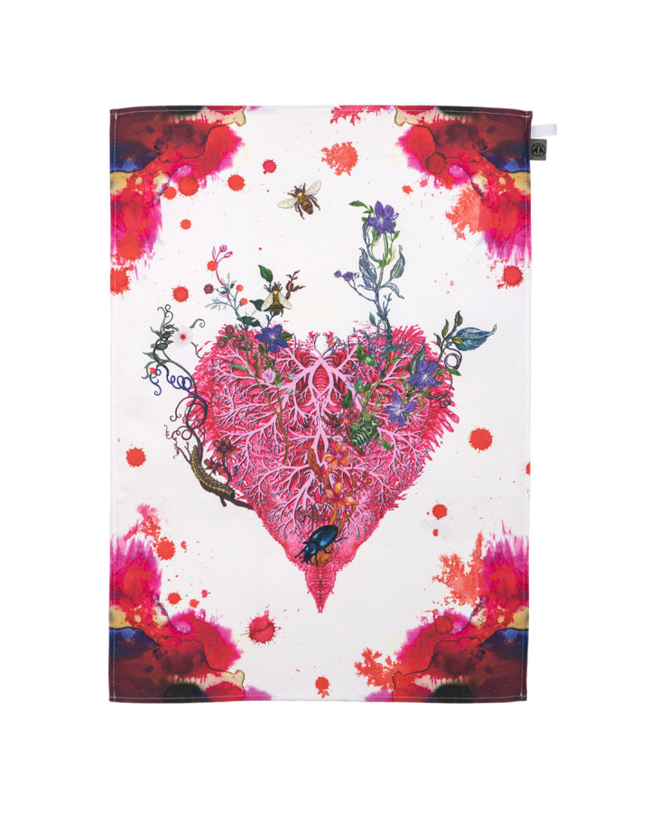 Bleeding Heart Tea Towel