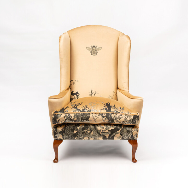 Branch Out Gold Velvet Rounded Wingback / image 1