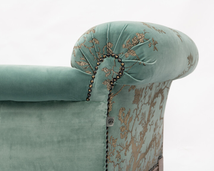 Birdbranch On Sea Blue Velvet Chaise / image 6