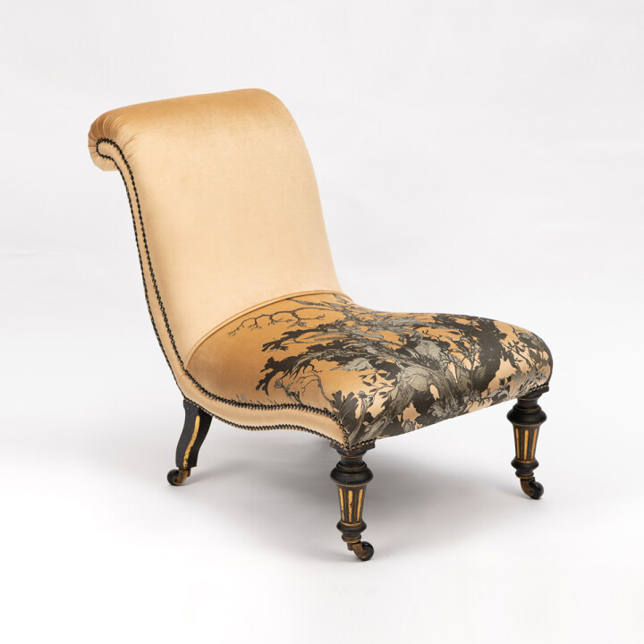 Branch Out On Gold Velvet Slipper Chair / image 1