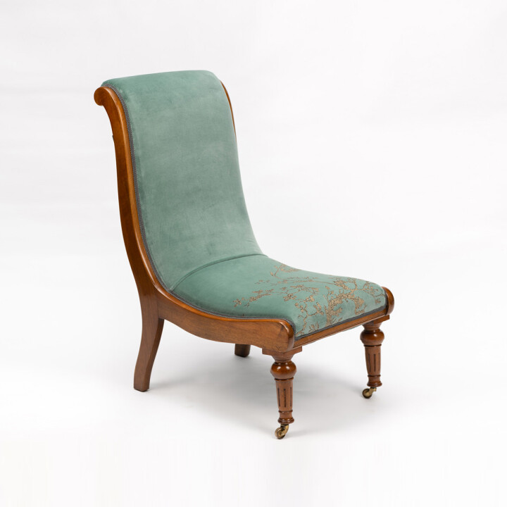 Birdbranch On Sea Blue Slipper Chair / image 1