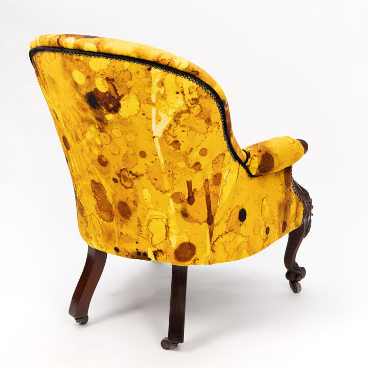 Storm Blotch Yellow Velvet Rounded Chair / image 3