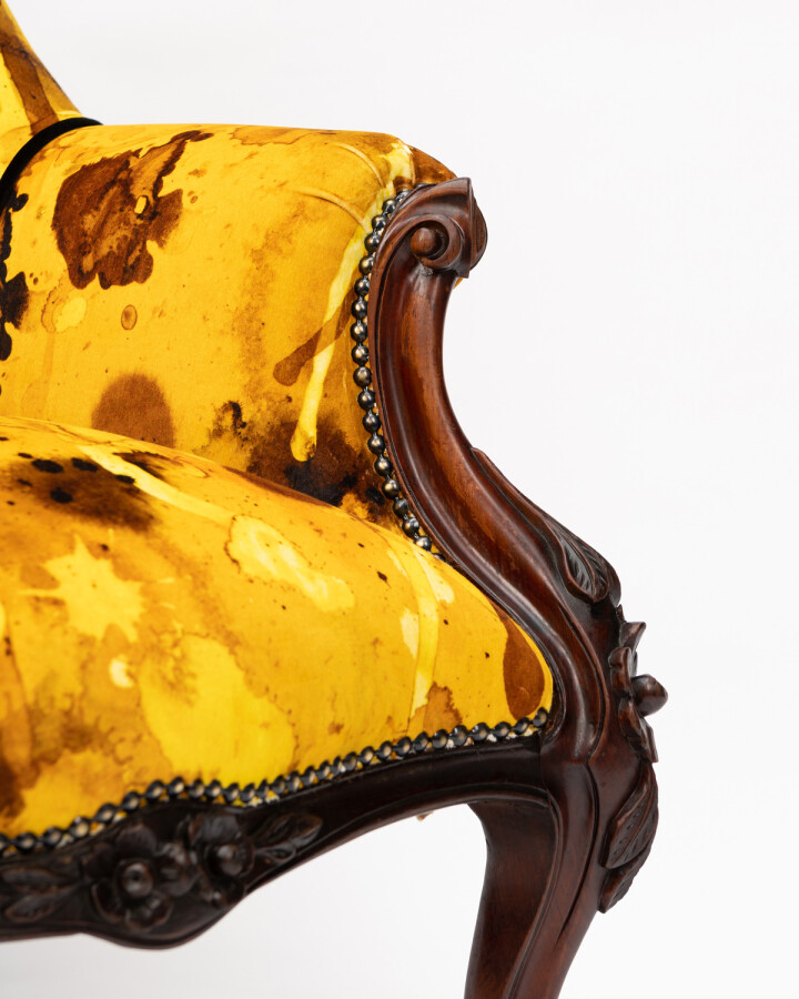 Storm Blotch Yellow Velvet Rounded Chair / image 7