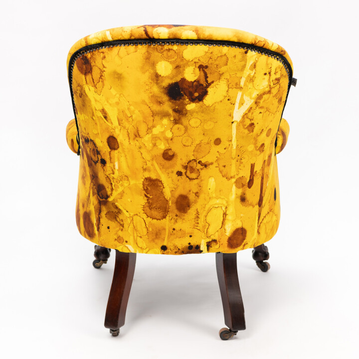 Storm Blotch Yellow Velvet Rounded Chair / image 4