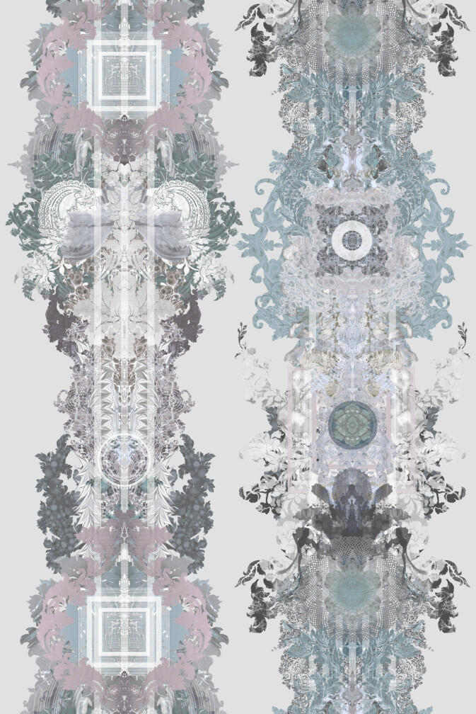 Totem Damask Velvet Fabric / image 1