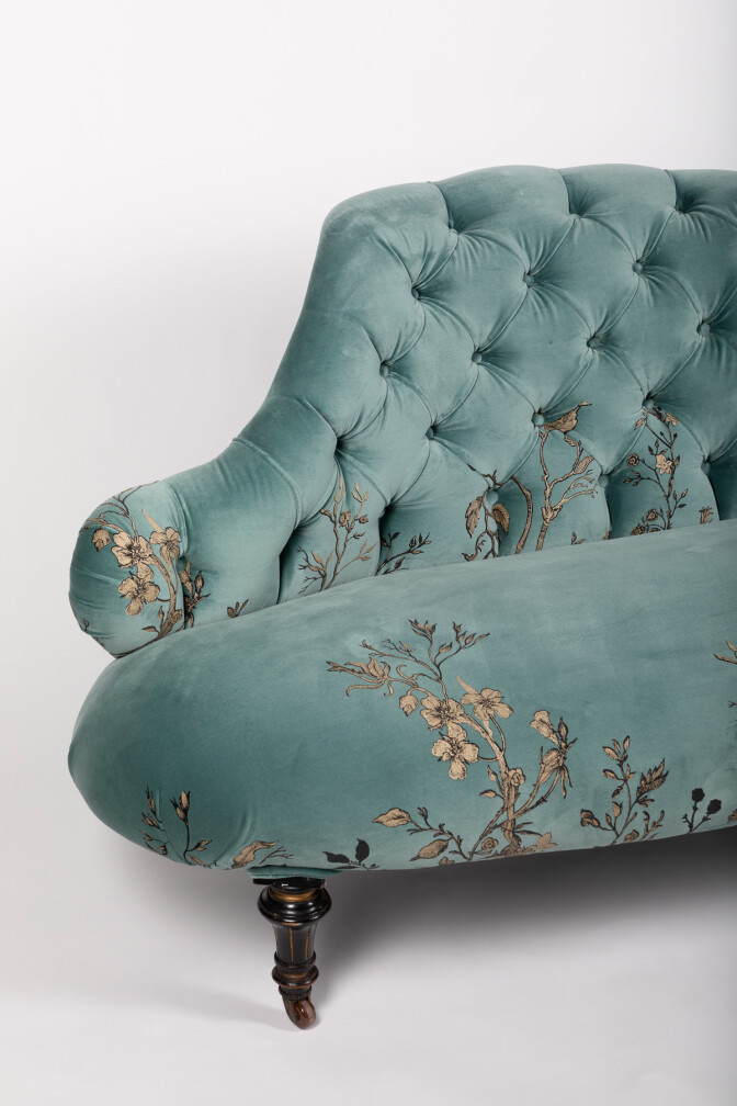 Branch Out Floral Sea Blue Loveseat / image 4