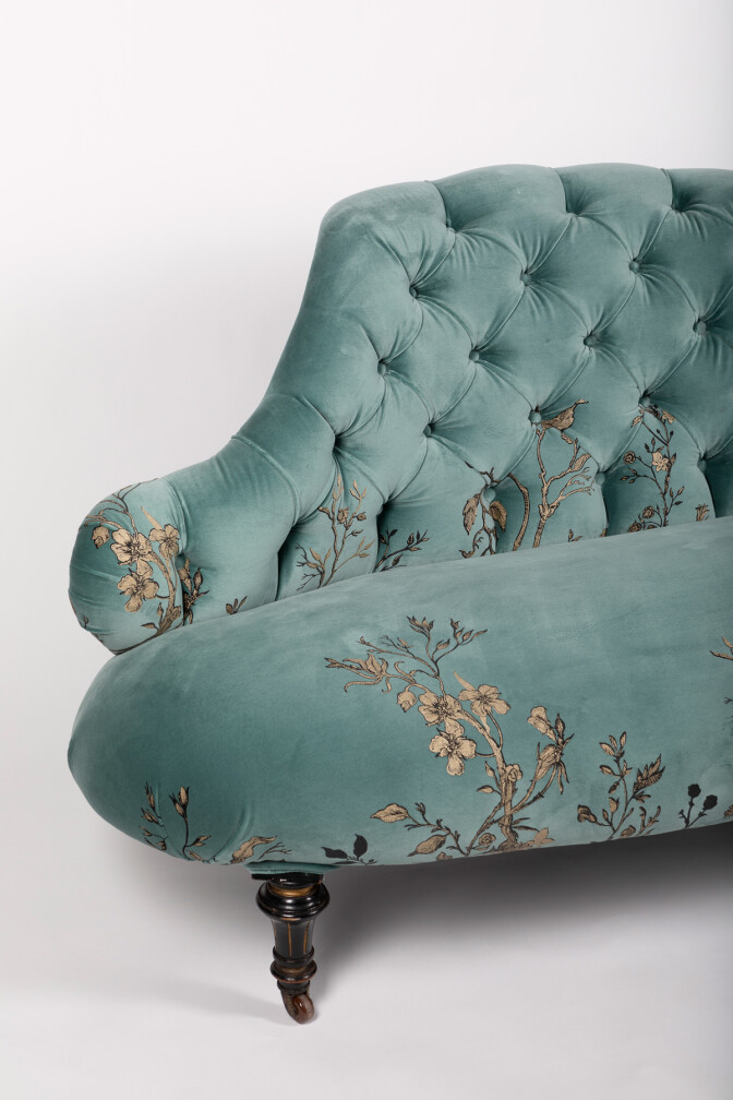 Branch Out Floral Sea Blue Loveseat / image 4