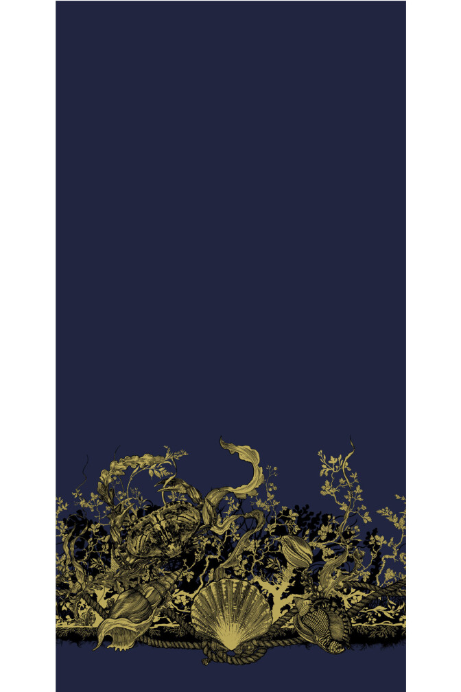 Shell And Crab Velvet Fabric / image 1