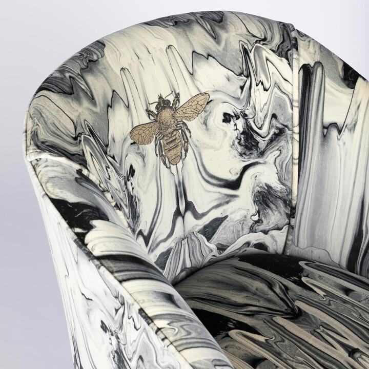 Pair Of Marble Gum Tub Chairs / image 3