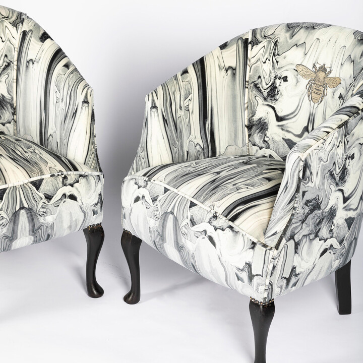 Pair Of Marble Gum Tub Chairs / image 2