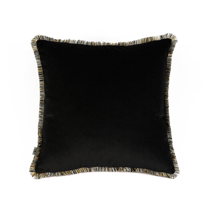 Totem Damask Pickled Quince Fringed Velvet Cushion / image 2