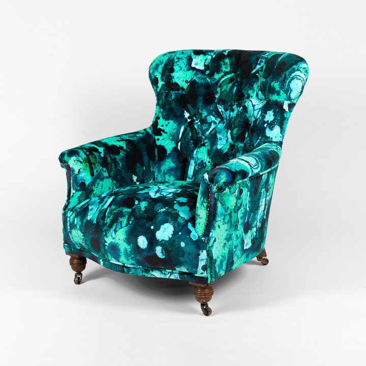 Storm Blotch Velvet Armchair / image 1