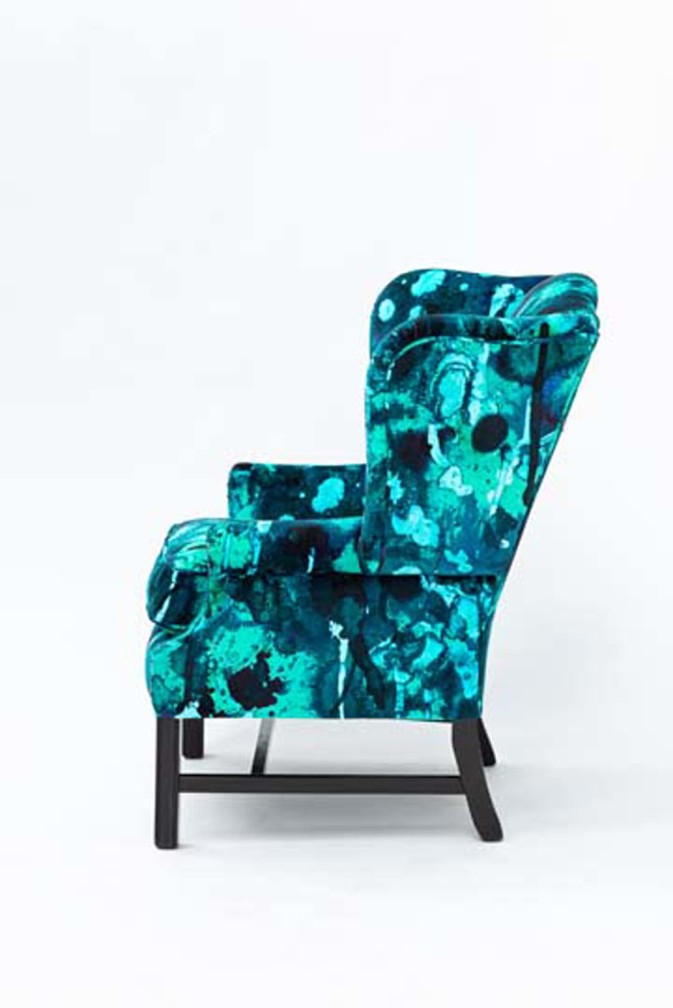 Storm Blotch Blue Velvet Wingback / image 2