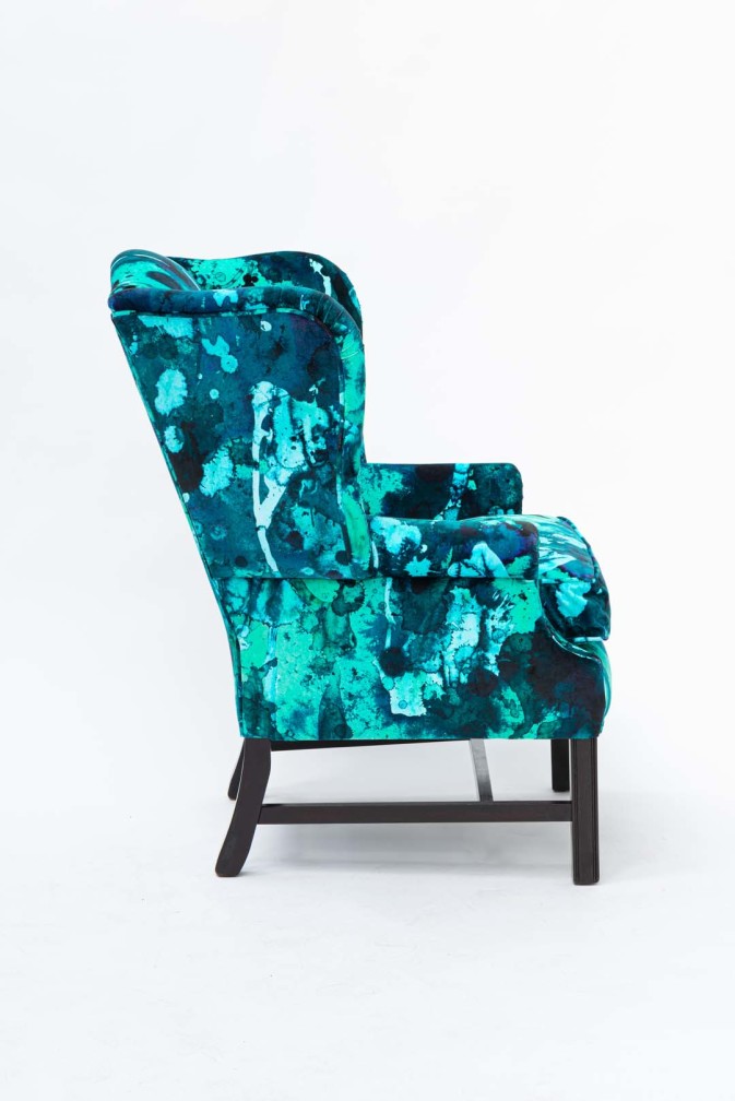 Storm Blotch Blue Velvet Wingback / image 5