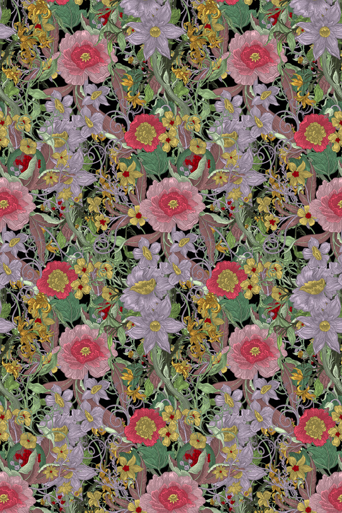 Berkeley Blooms Velvet Fabric / image 1