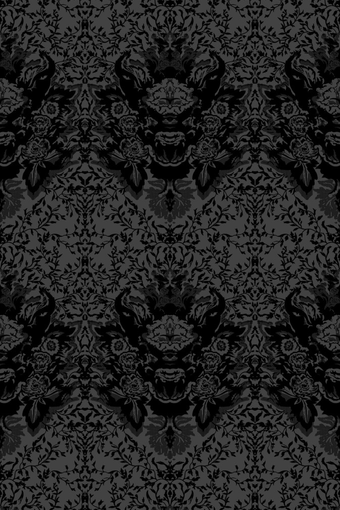 Devil Damask Flock Wallpaper