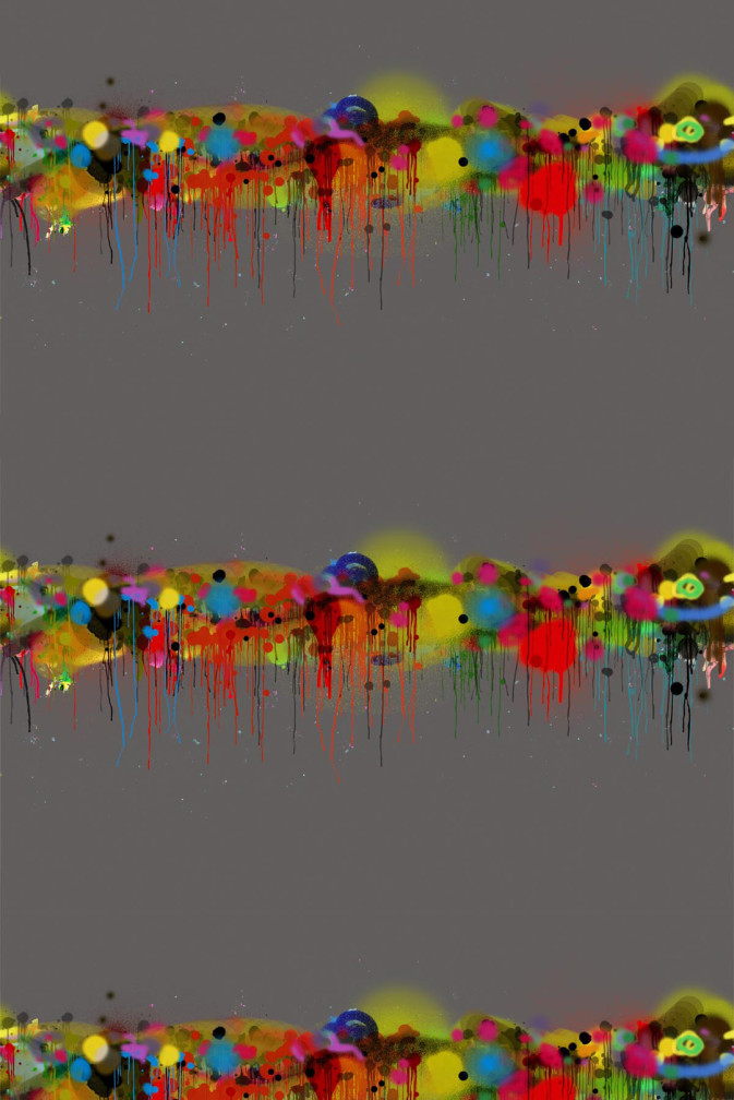 Graffiti Horizon Velvet Fabric / image 1