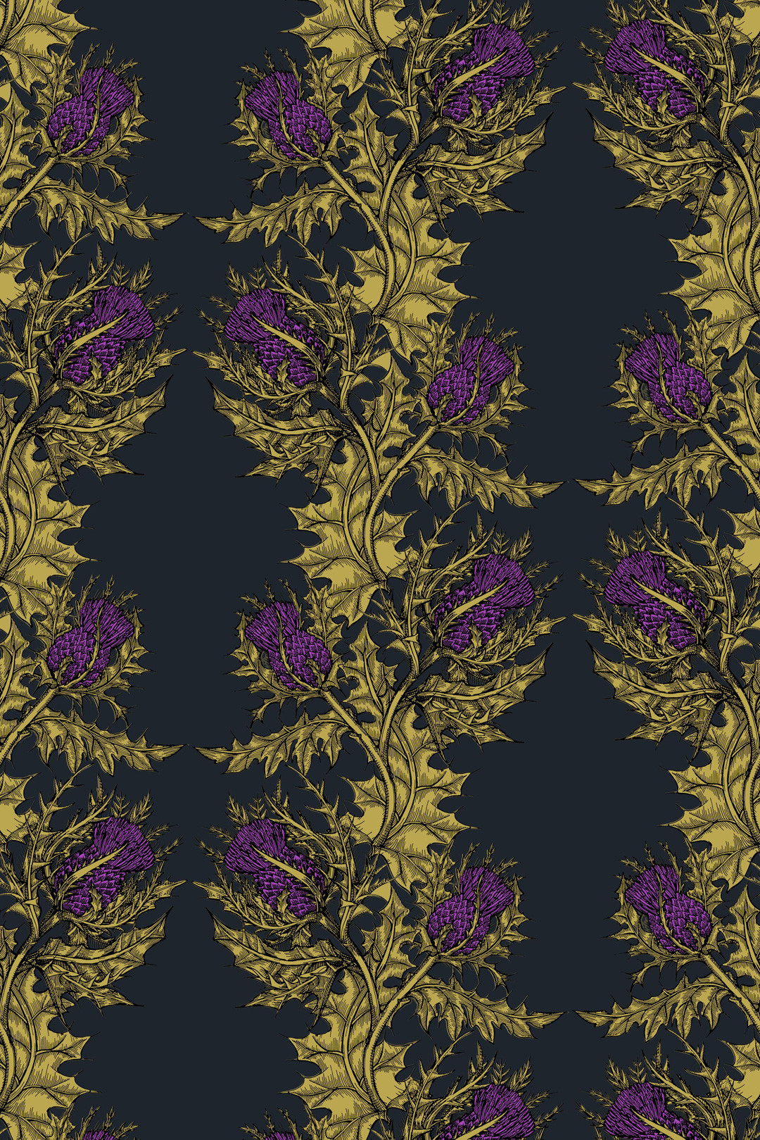 The wallpaper pattern Treasured Thistle from Boråstapeter Treasured Thistle  wallpaper  Floral  Grey  16th century tapestry  Boråstapeter