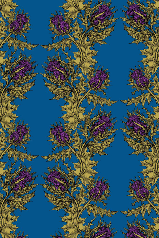 Grand Thistle Hand Printed Wallpaper / image 1