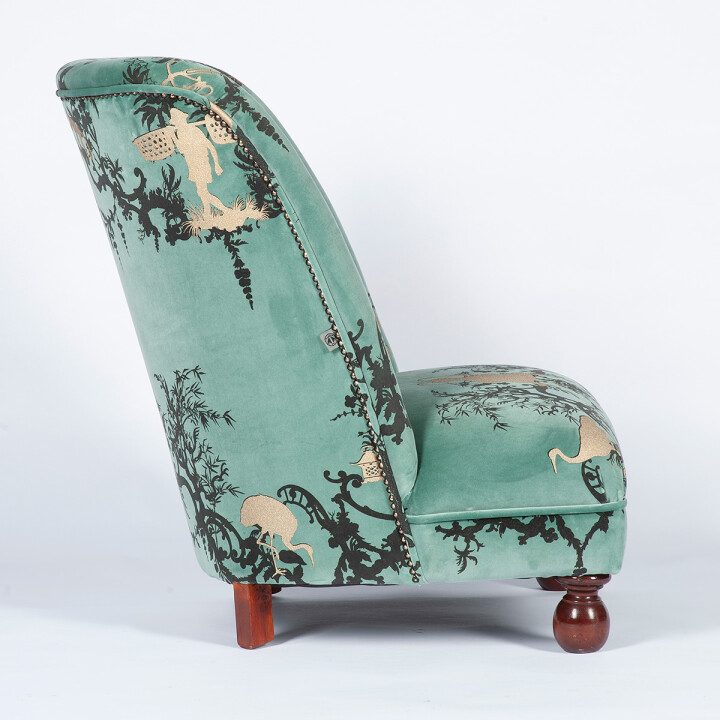 Shuiping Sea Blue Velvet Chair / image 2