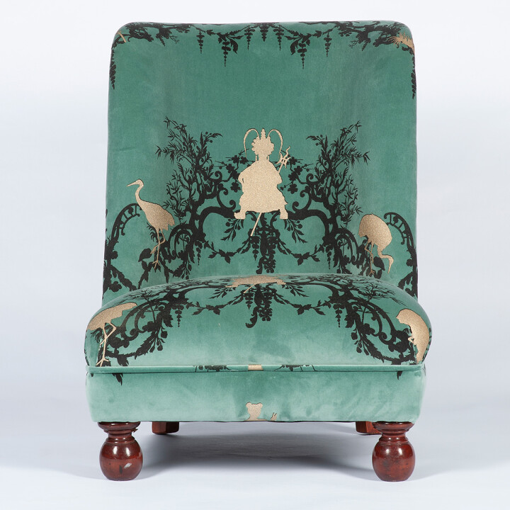 Shuiping Sea Blue Velvet Chair / image 3