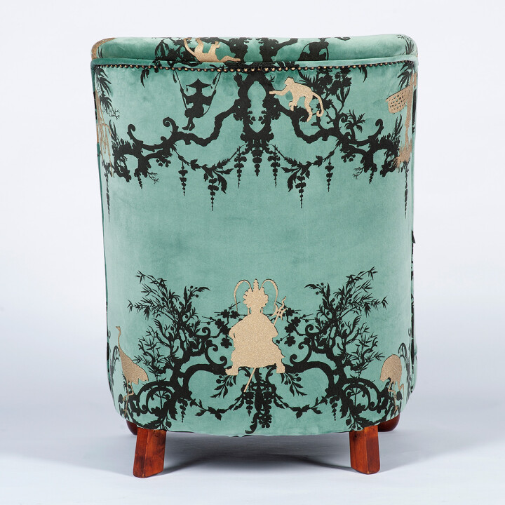 Shuiping Sea Blue Velvet Chair / image 5