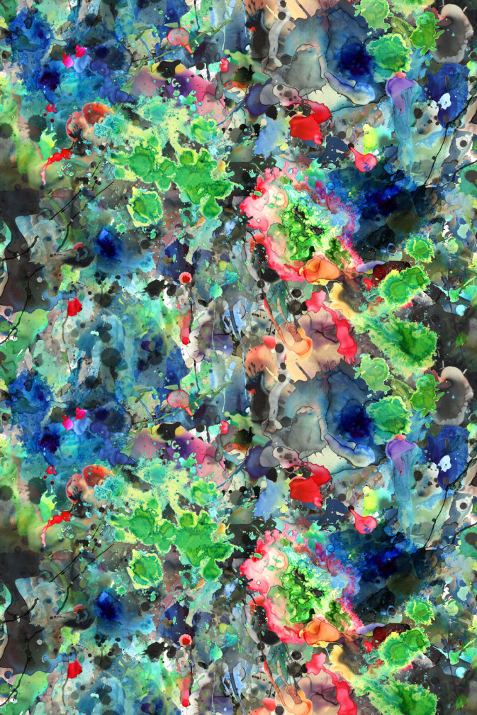Kaleido Splatt All Over Velvet Fabric / image 1