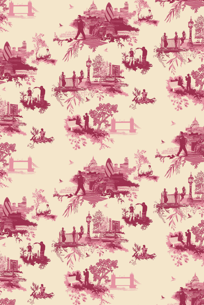London Toile Wallpaper