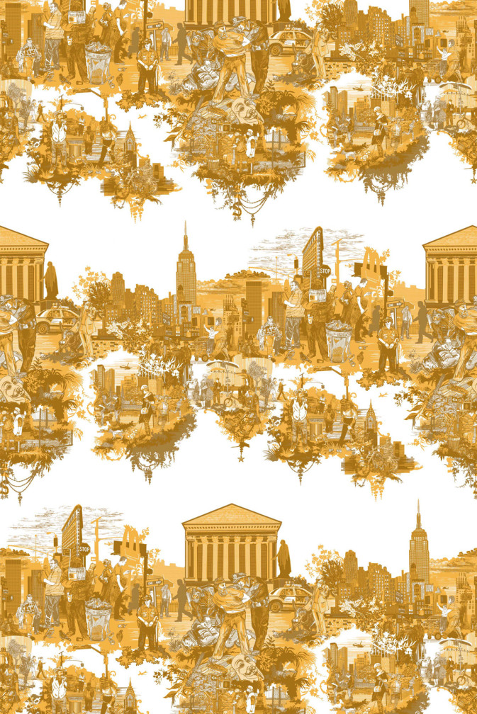 New York City Toile Fabric Timorous Beasties New York City Toile Fabric Timorous Beasties