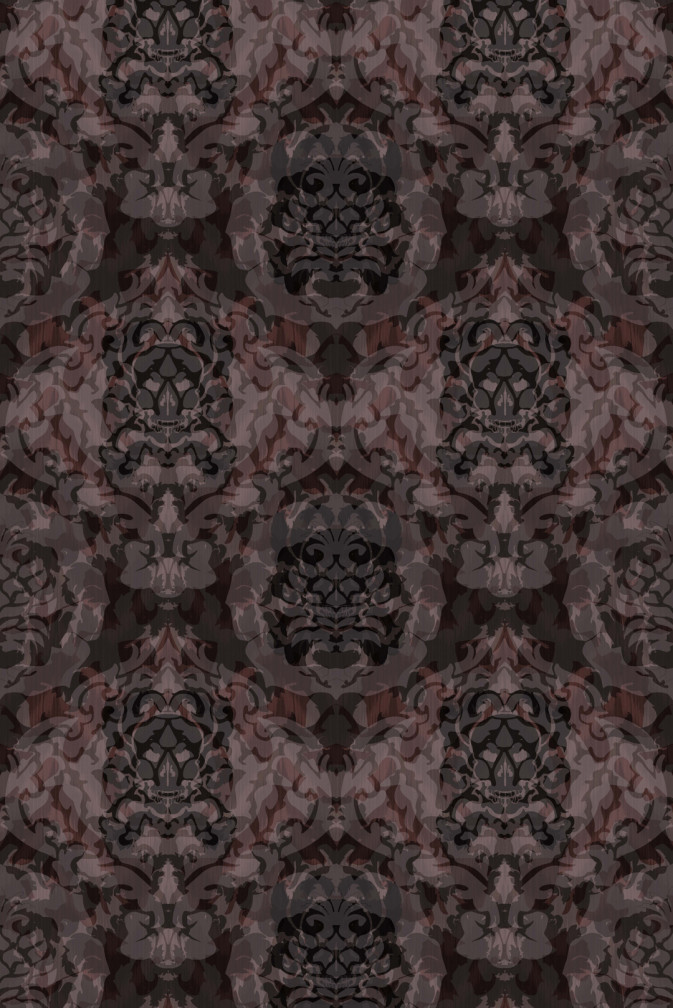 Skull Damask Superwide Wallpaper