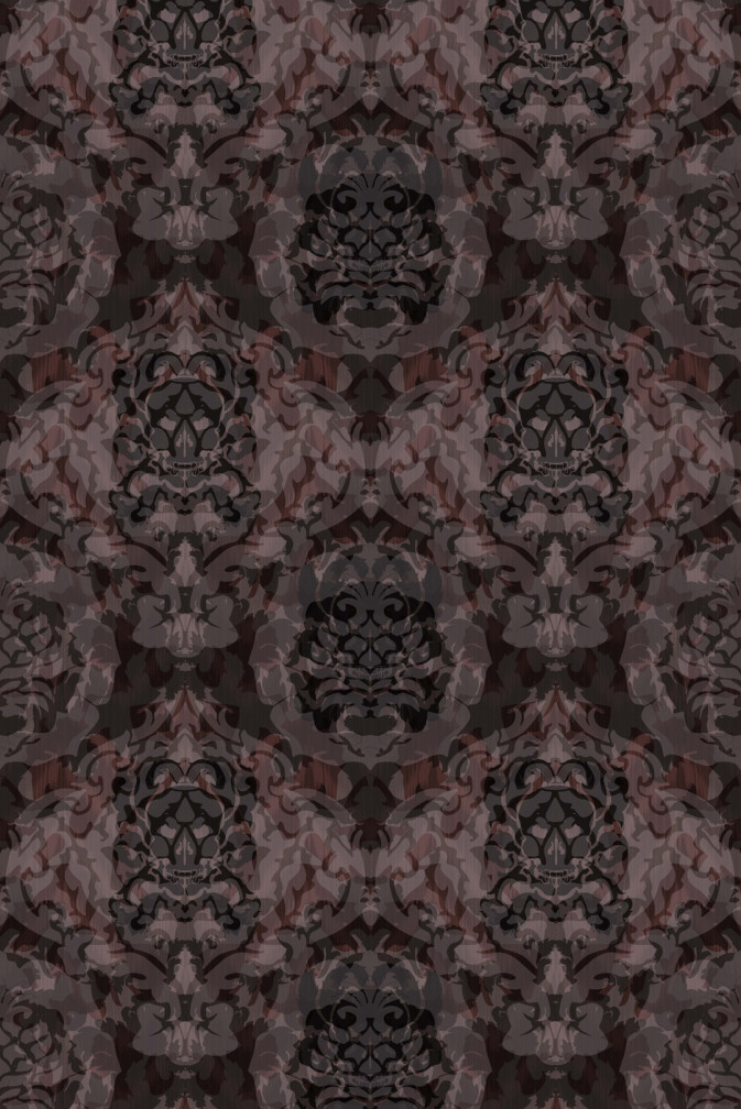 Skull Damask Superwide Wallpaper / image 1