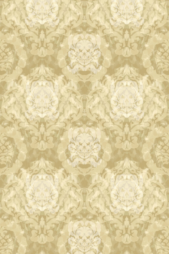 Skull Damask Superwide Wallpaper / image 1